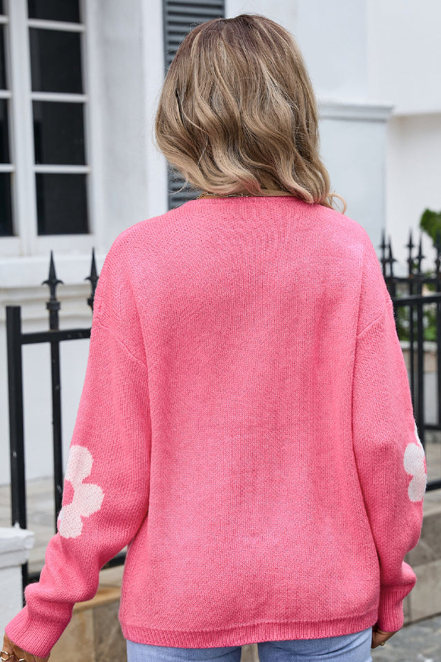 Open Front Flower Cardigan