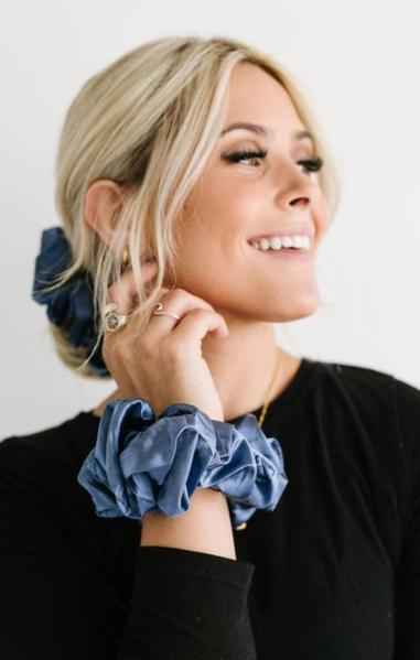 Midnight Moon Satin Jumbo Scrunchie