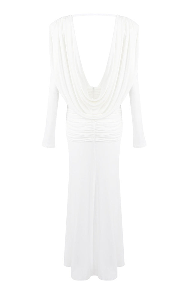 Draped Cowl Neck Maxi Dress