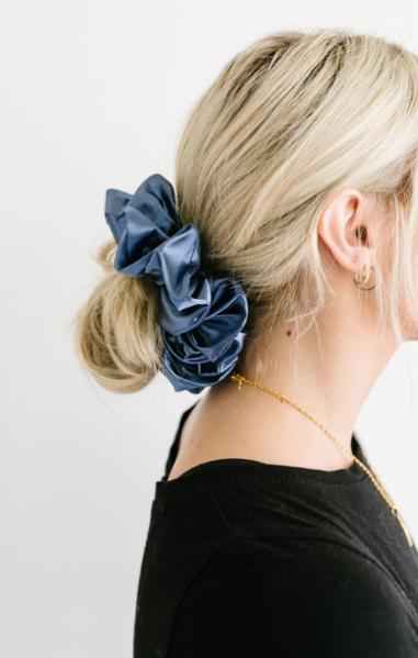 Midnight Moon Satin Jumbo Scrunchie