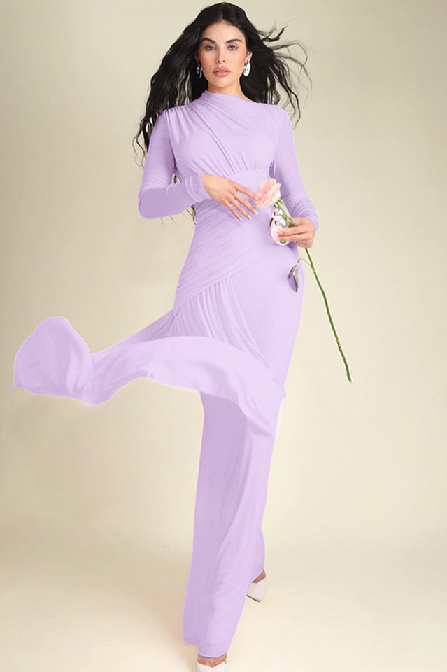 Casey Asymmetric Ruched Bodice Maxi Dress