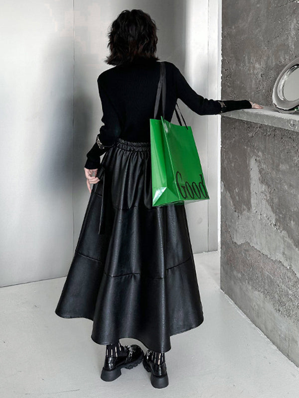 A-Line Hipster Solid Color Split-Joint Zipper Skirts Bottoms