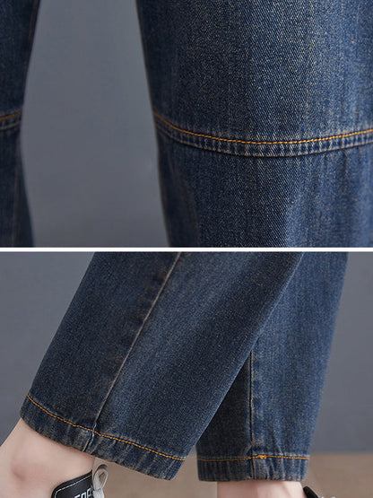 Artistic Retro Loose Elasticity Jean Pants