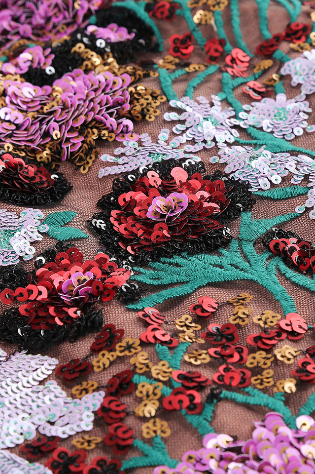 Polasa Sequins Flower Mini Dress