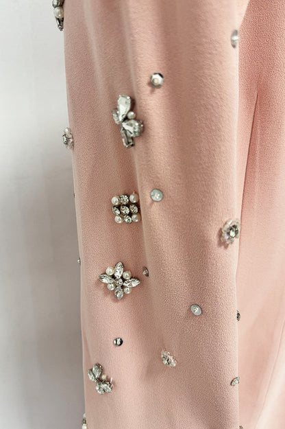 Crystal Cape Sleeve Maxi Dress