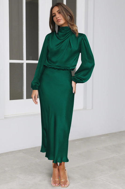 From The Source High Neck Bridal Dress Emerald