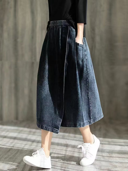 Loose Asymmetric Elasticity Split-Joint Skirts