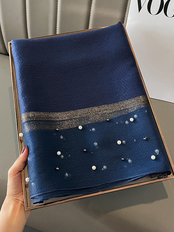 Sun-Protection Beaded See-Through Shawl&Scarf