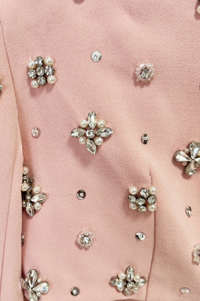 Crystal Cape Sleeve Maxi Dress