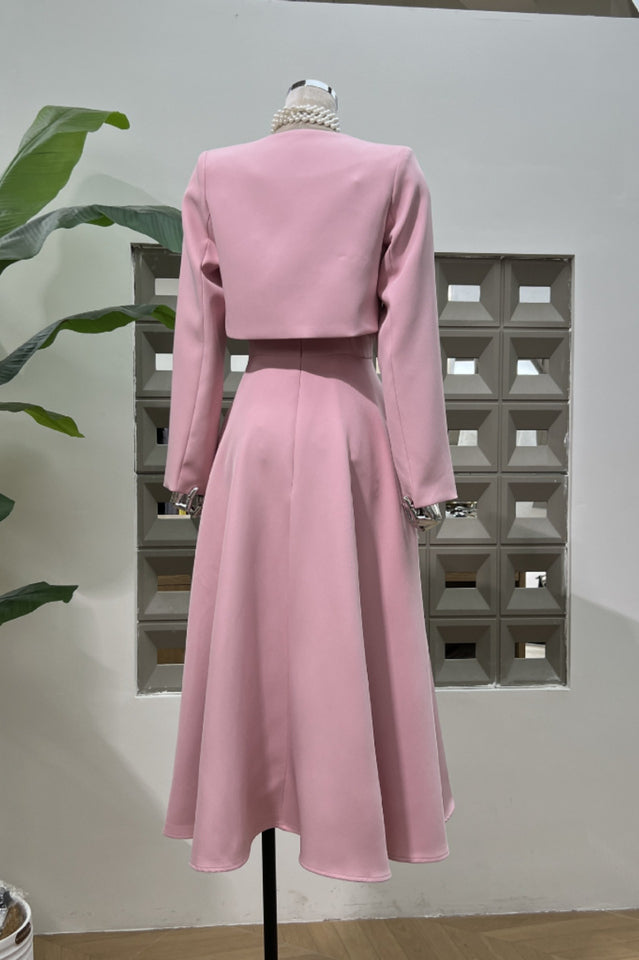Cora Cropped Jacket + Midi Dress Set
