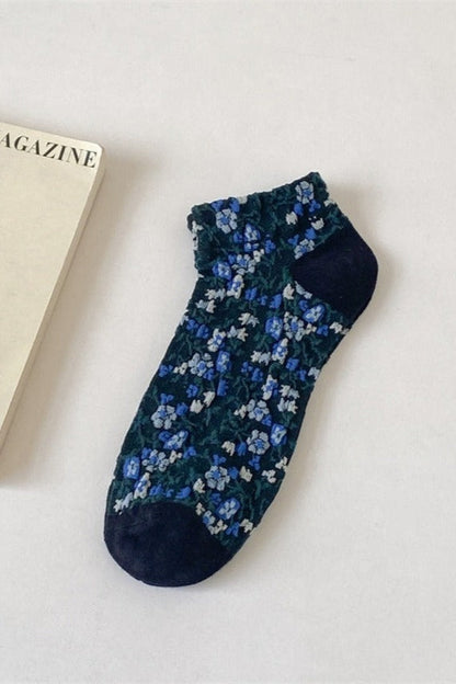 3-Pair Vintage Floral Ankle Socks