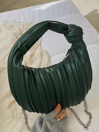 Pleated Split-Joint Zipper Bags Accessories Handbags Shoulder Bags