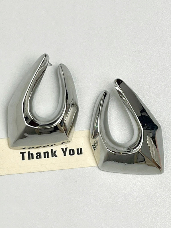 Boucles d'oreilles pendantes creuses géométriques Normcore 