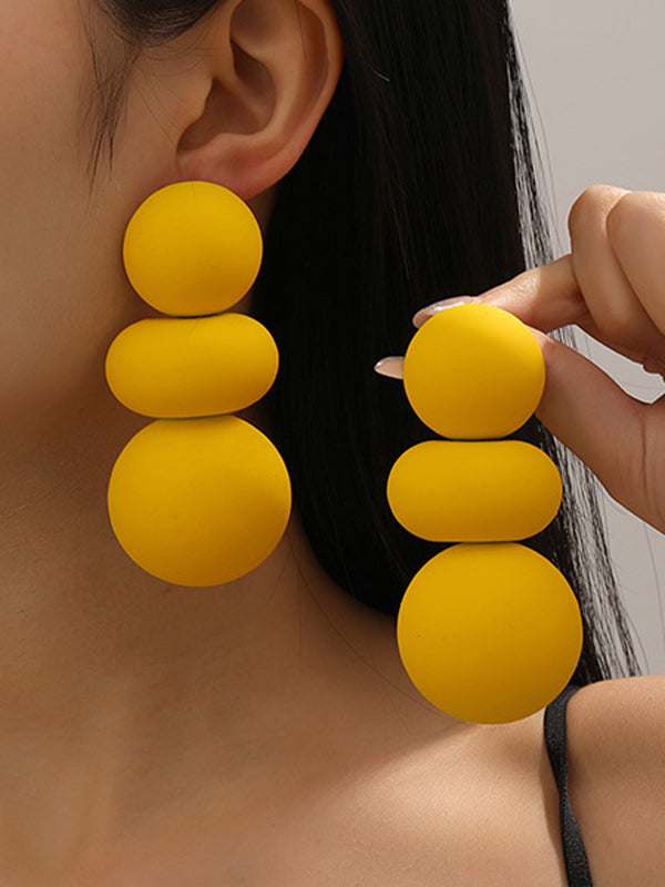 Beaded Geometric Solid Color Earrings Accessories