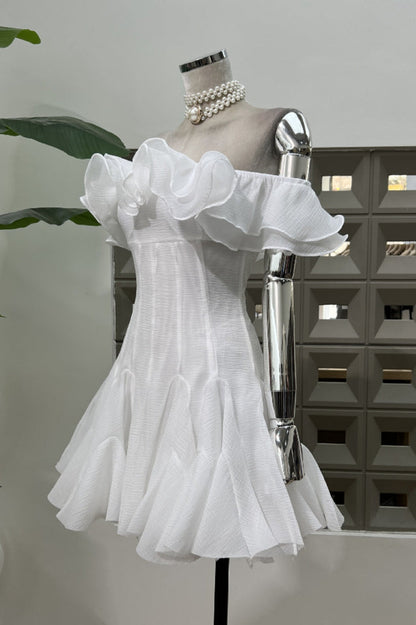 Vita Off Shoulder Ruffle Mini Dress