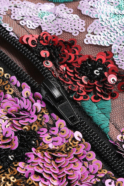 Polasa Sequins Flower Mini Dress