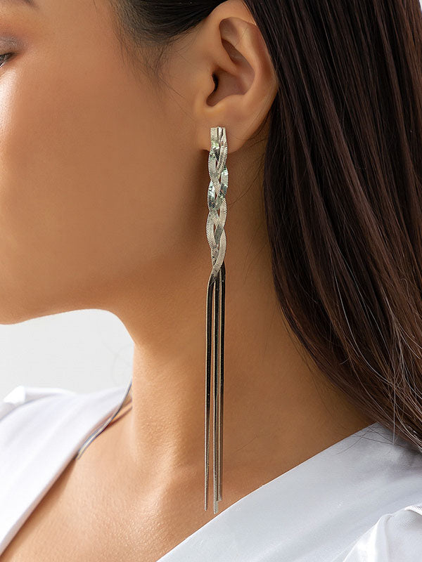 Tasseled Earrings Accessories SILVER One_size