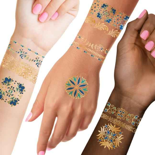 Isabella Metallic Temporary Tattoo Pack