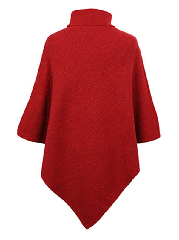 Casual 7 Colors High-Neck Sweater Cape