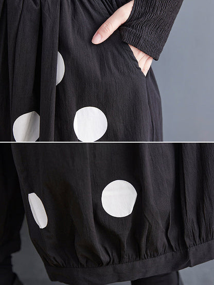 Original Creation Loose Wide Leg Polka-Dot Casual Pants Bottoms