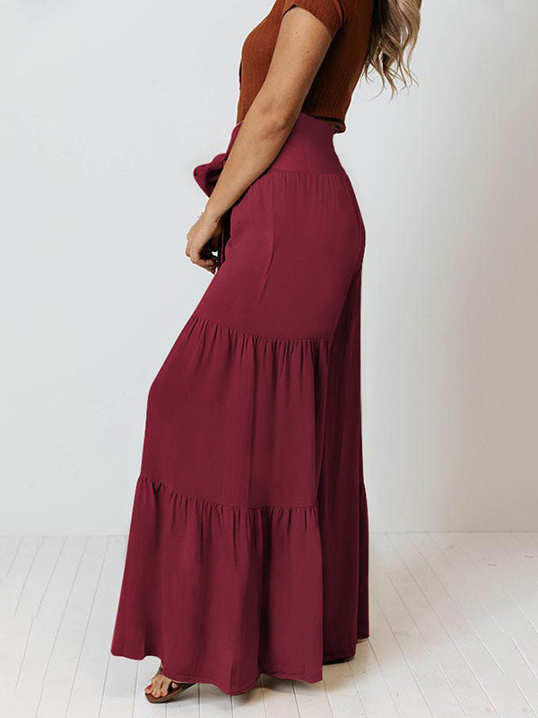 Pantalons larges décontractés taille haute, couleur unie, 11 couleurs 