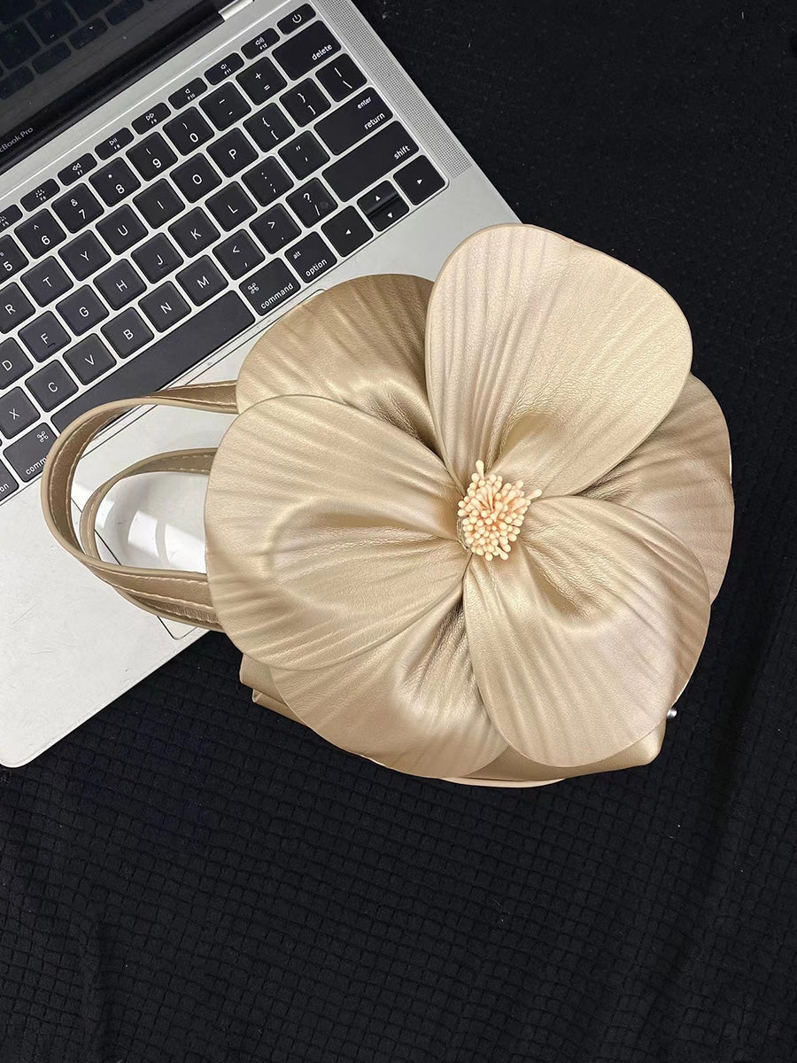 Solid Color Flower Shape Satchels Handbags