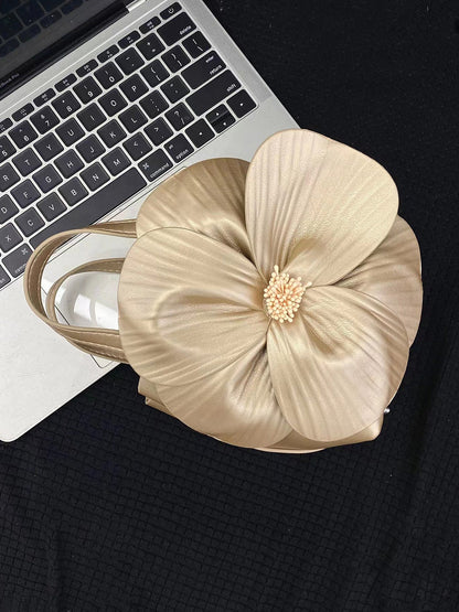 Solid Color Flower Shape Satchels Handbags