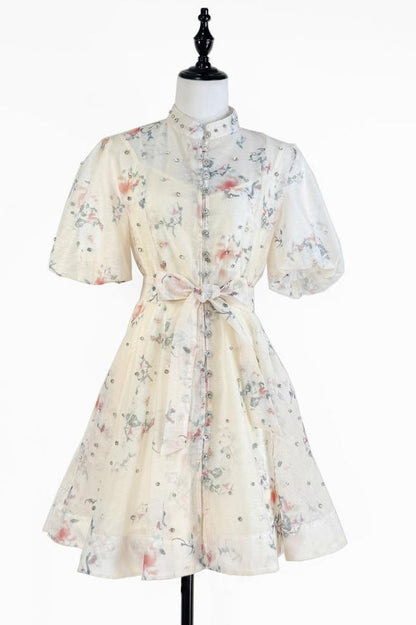 Caroline Floral Print Mini Dress