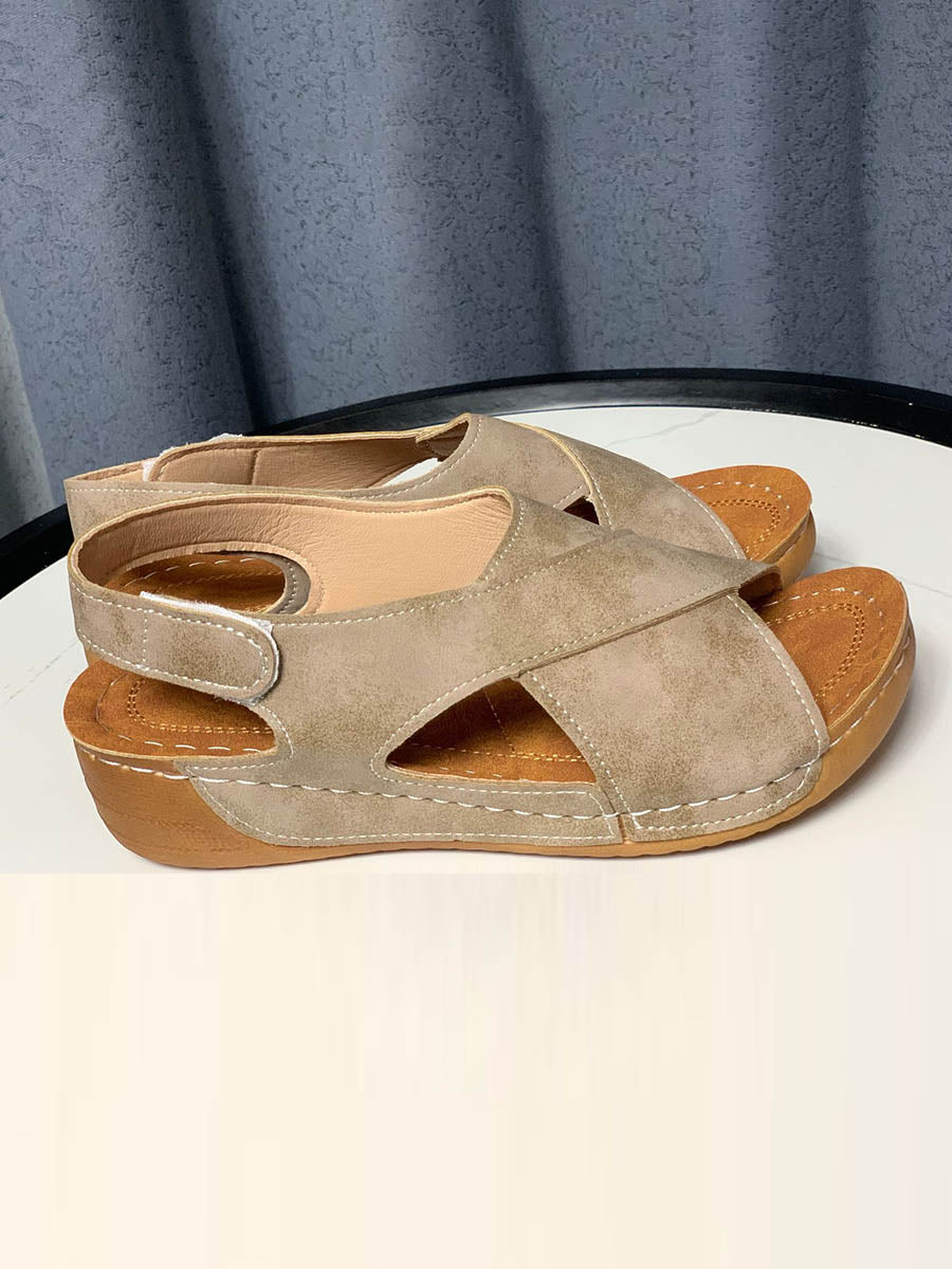 Contrast Color Hollow Open Toe Sandals