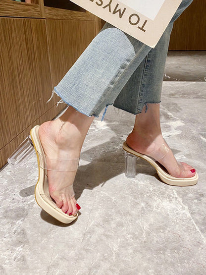 Open Toe Transparent Platform Shoes Sandals