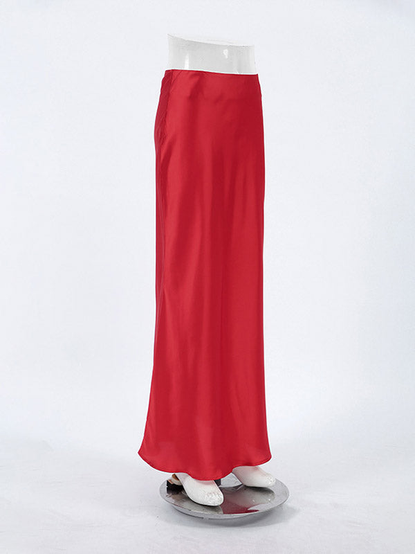 Mermaid Solid Color Zipper Skirts Bottoms