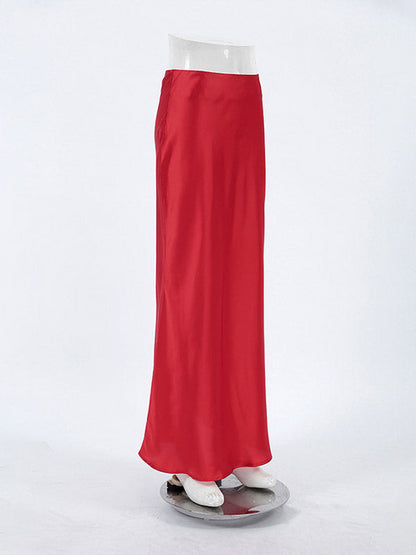 Mermaid Solid Color Zipper Skirts Bottoms