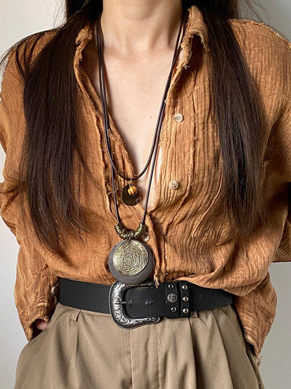 Double Layered Geometric Necklaces Accessories