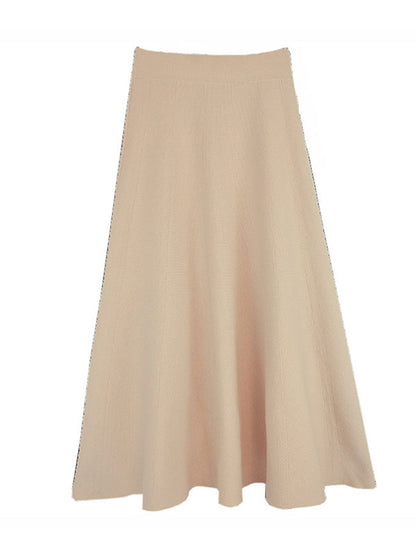 Stylish A-Line Solid Color Skirts Bottoms