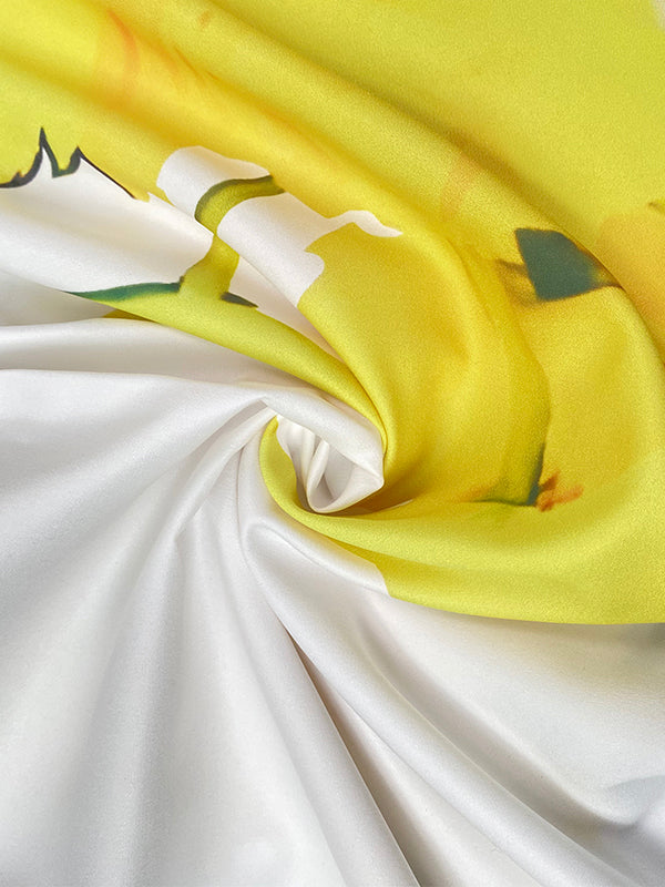 Chemisiers et chemises à manches longues, boutonnés, imprimés de fleurs, poches, col montant fendu sur le côté 