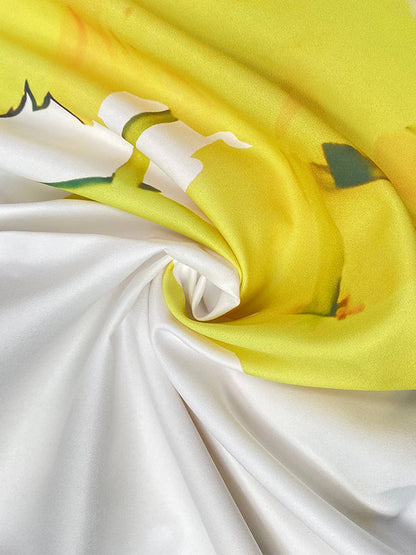 Chemisiers et chemises à manches longues, boutonnés, imprimés de fleurs, poches, col montant fendu sur le côté 