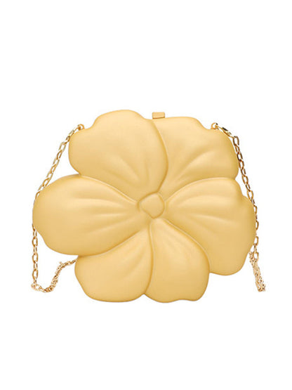 Sacs à bandoulière brillants en forme de fleur avec chaînes 