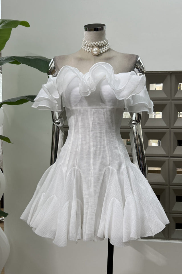 Vita Off Shoulder Ruffle Mini Dress