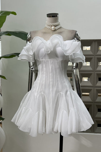 Vita Off Shoulder Ruffle Mini Dress