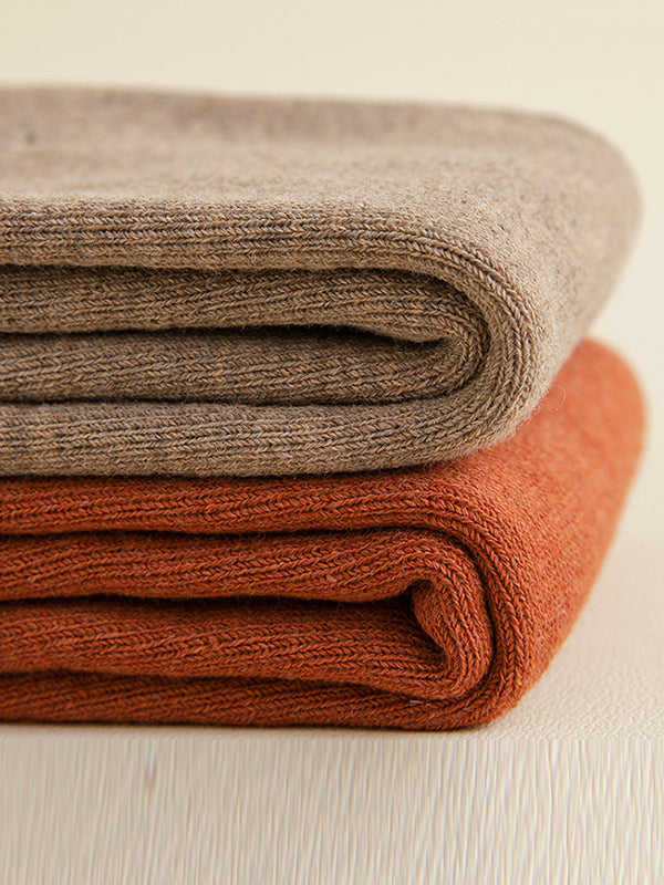 Casual Skinny Keep Warm Solid Color Leg Warmers Accessories RUST RED One_size