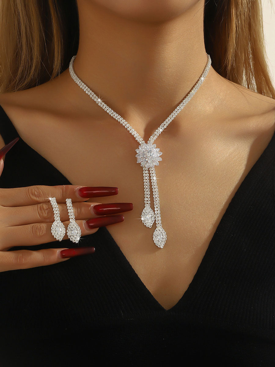 Leaves Shape Two Pieces Set Necklaces Accessories Earrings Accessories