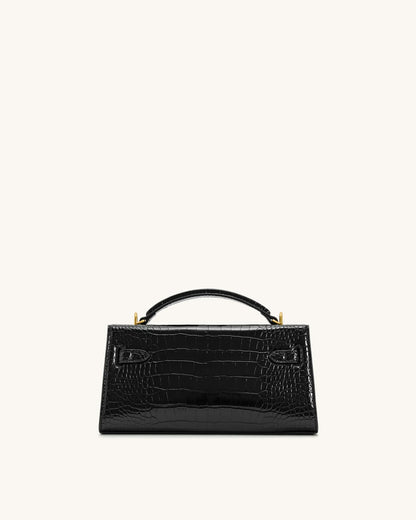 Women Leather Top Handle Bag | Crocodile Pattern Handbag | Crossbody Bag