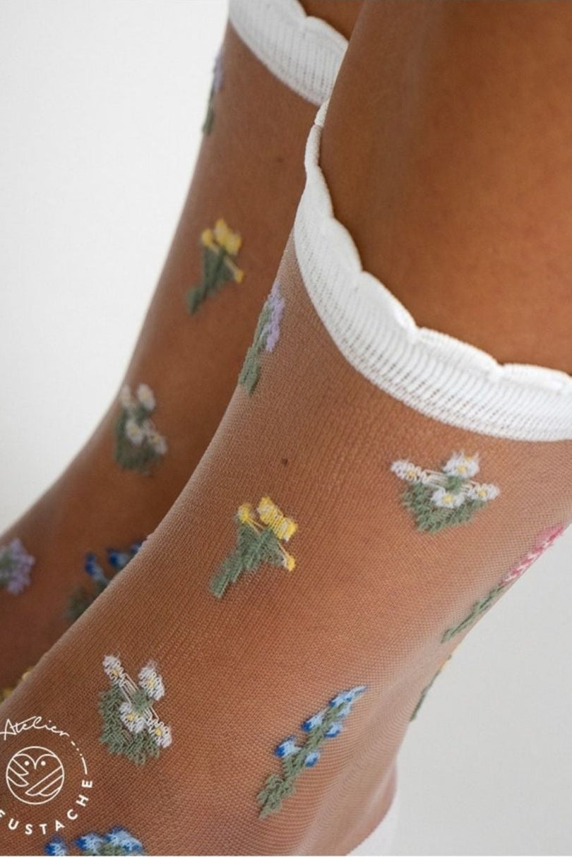Fleurs Des Champs • Floral Sheer Socks