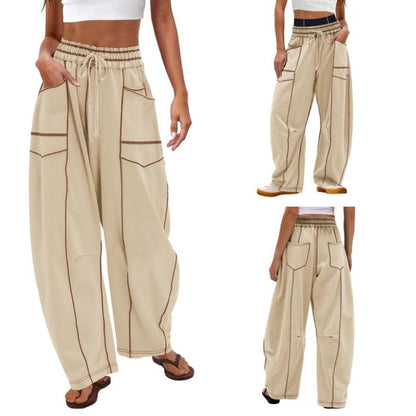 Harlow | Women's Wide Leg Cargo Pants High Waist Drawstring