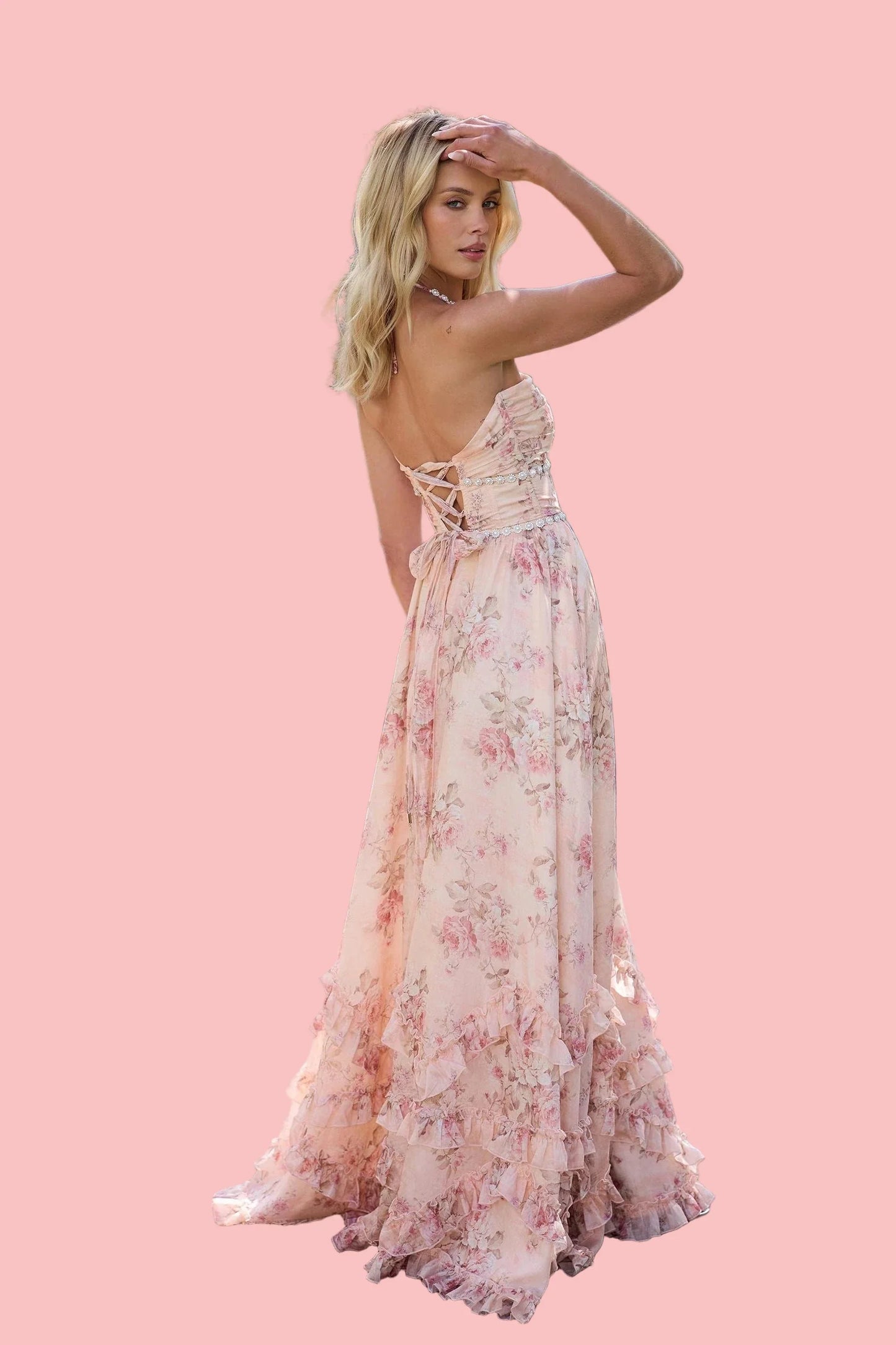 NEXT DAY DELIVERY Embellished Flower Bodycon Maxi Dress