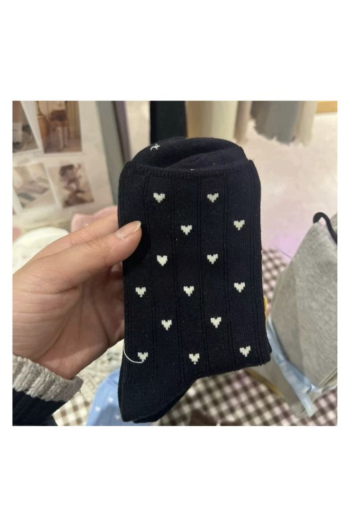 Soft Allover Heart Crew Socks