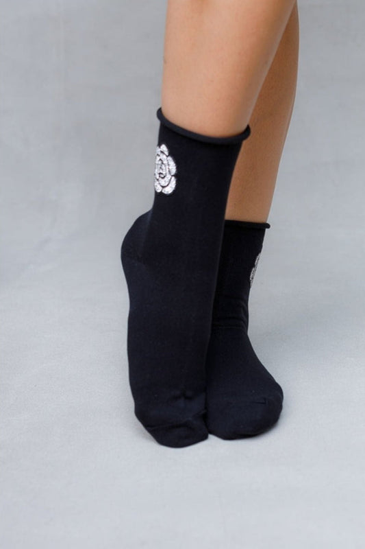 Camilia Crystal Crew Socks