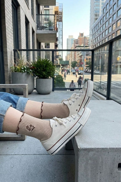 3-Pack Floral Bloom Ribbed Ruffle Crew Socks