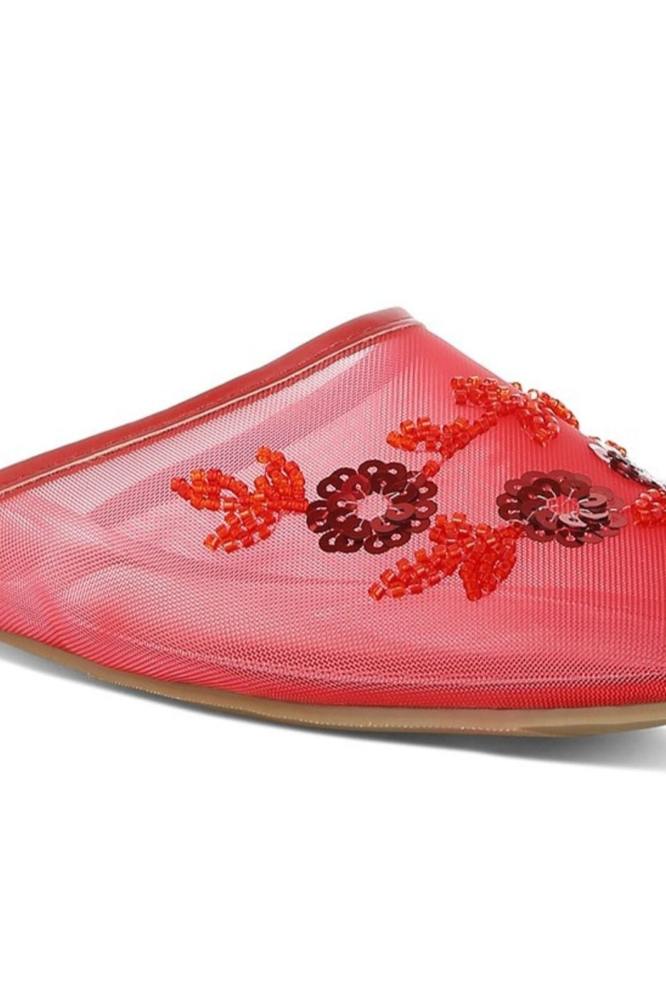Nahra Mesh Sequin Beaded Mules