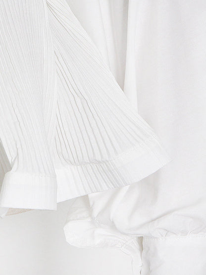 Stylish Loose Long Sleeves Buttoned Falbala Belted Solid Color Stand Collar Blouses&Shirts Tops